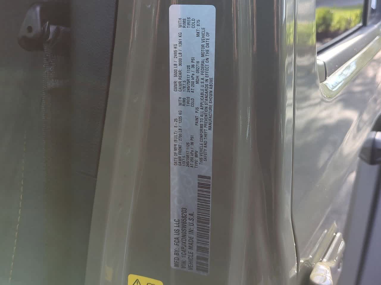 2025 Jeep Wrangler WRANGLER 4-DOOR SPORT