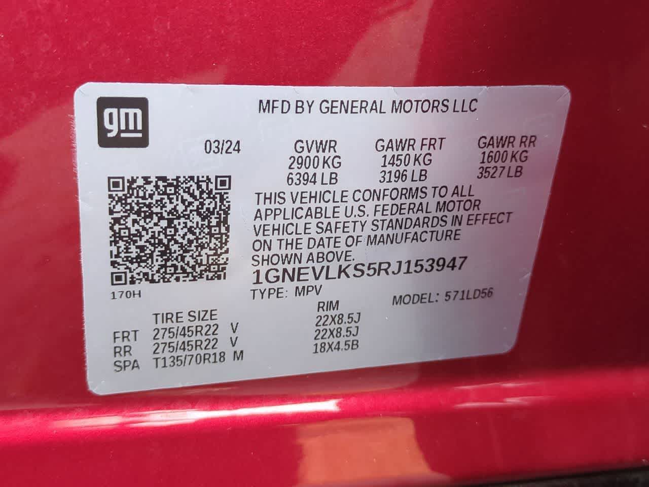 2024 Chevrolet Traverse AWD RS