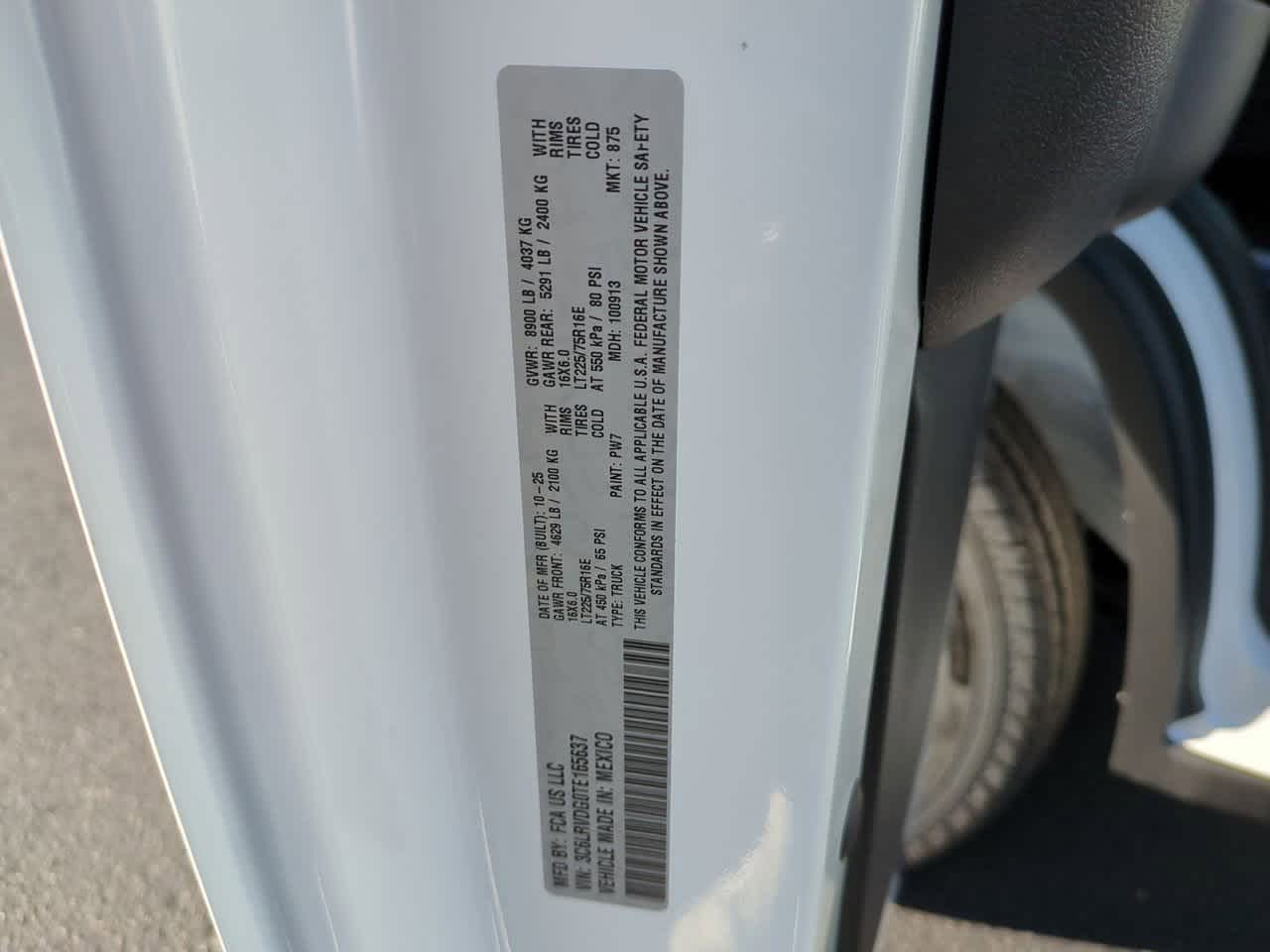 2026 RAM Ram ProMaster RAM PROMASTER 2500 TRADESMAN CARGO VAN HIGH ROOF 159' WB