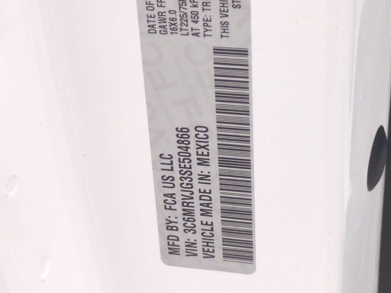 2025 RAM ProMaster 3500 Cargo Van Tradesman High Roof 159' WB EXT