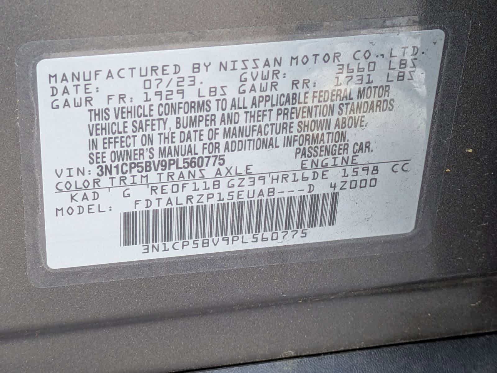 2023 Nissan Kicks S Xtronic CVT