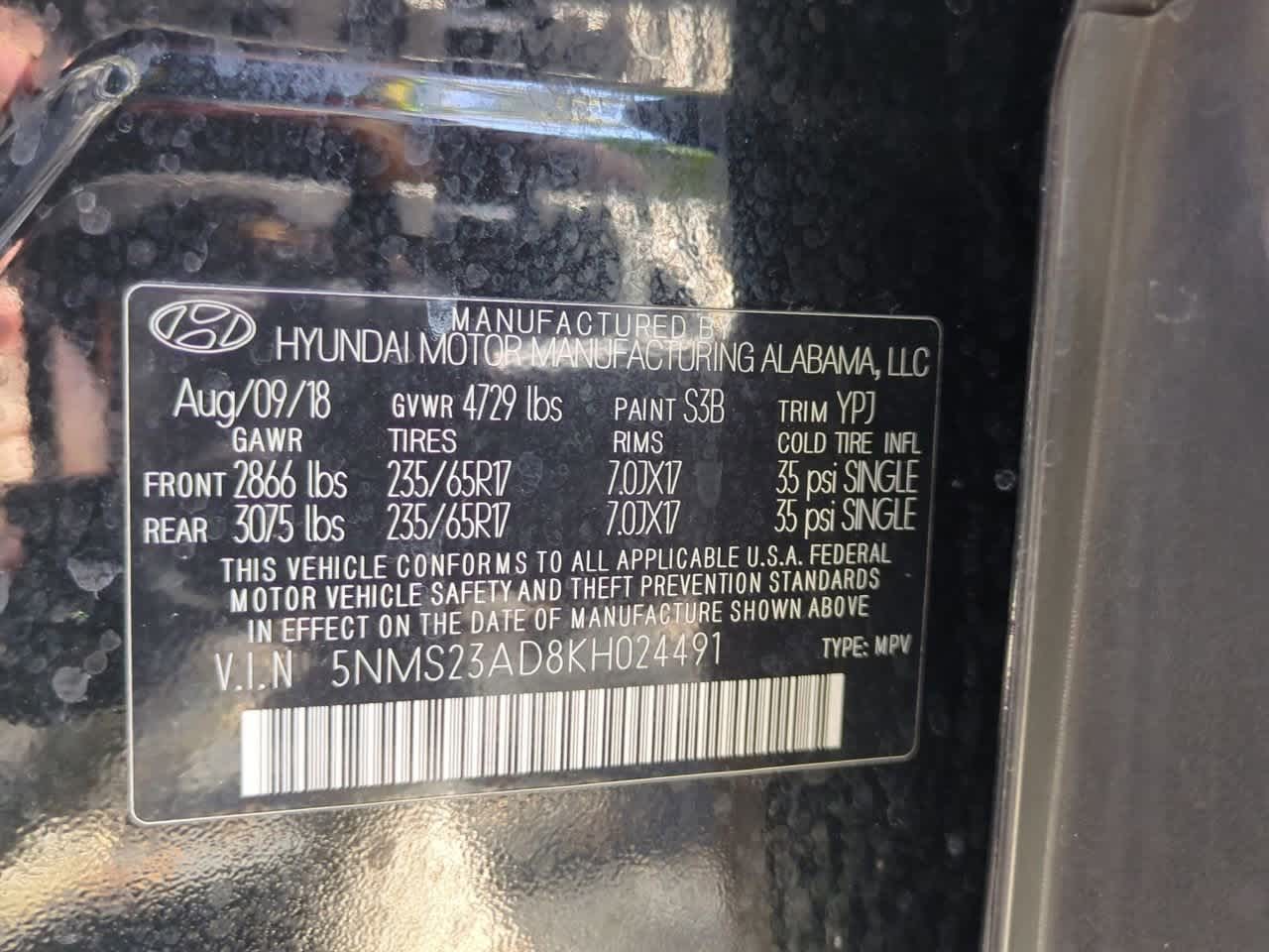 2019 Hyundai Santa Fe SE