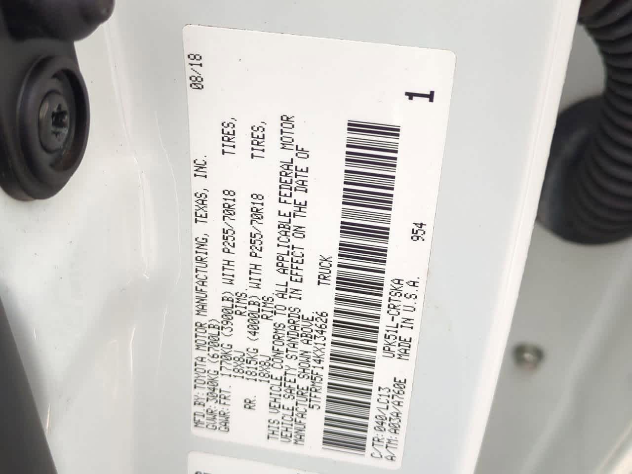 2019 Toyota Tundra SR 4.6L V8