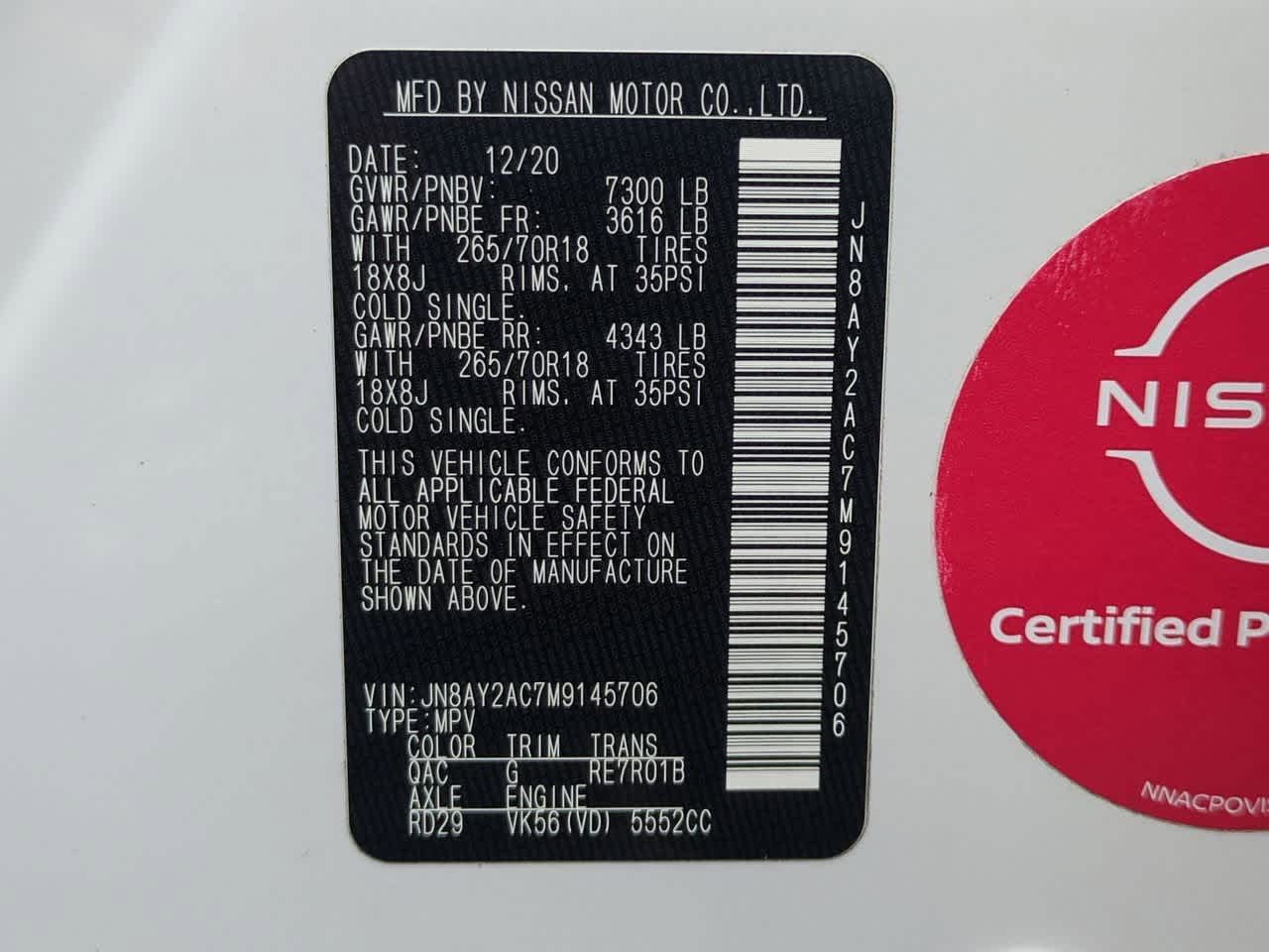 2021 Nissan Armada SV 2WD