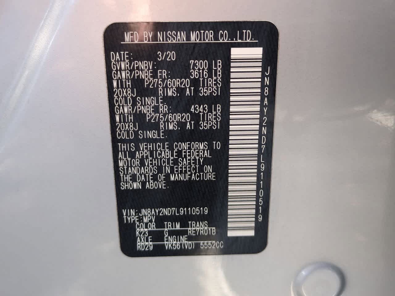 2020 Nissan Armada SL 2WD