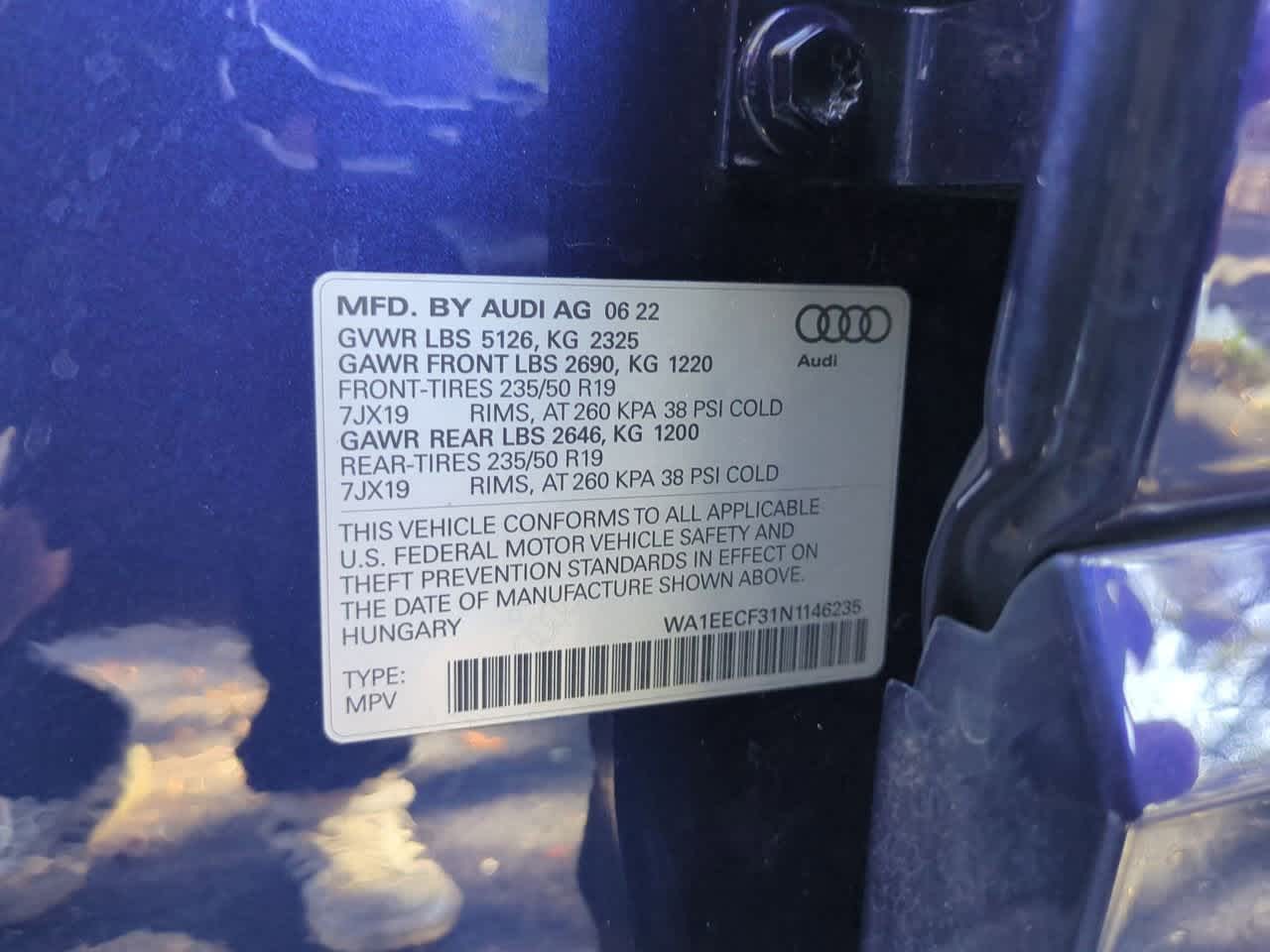 2022 Audi Q3 Premium Plus 45 TFSI S line quattro Tiptronic